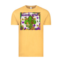Vintage Mustard Mardi Gras Fleur De Lis tumbler Vintage Tee - HowdyJamesFarm