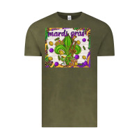 Vintage Olive Mardi Gras Fleur De Lis tumbler Vintage Tee - HowdyJamesFarm