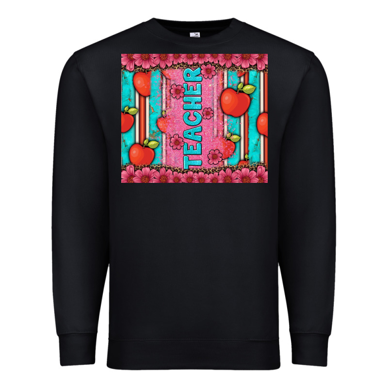 Teacher With  Flower Glitter And Serape Leopard Premium Sweatshirt by Artiststas | Teevron