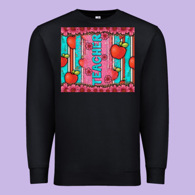 Teacher With  Flower Glitter And Serape Leopard Premium Sweatshirt Designed By Artiststas
