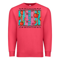 Cardinal teacher with  flower glitter and serape leopard Premium Sweatshirt - Artiststas