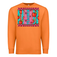 Carrot teacher with  flower glitter and serape leopard Premium Sweatshirt - Artiststas