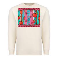Sandshell teacher with  flower glitter and serape leopard Premium Sweatshirt - Artiststas