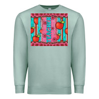 Seafoam teacher with  flower glitter and serape leopard Premium Sweatshirt - Artiststas