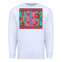 White teacher with  flower glitter and serape leopard Premium Sweatshirt - Artiststas