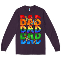 Plum Dad dad dad pride Long Sleeve Tee - CowGirlArtShop