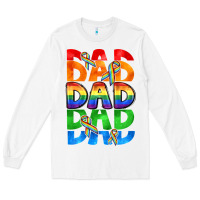White Dad dad dad pride Long Sleeve Tee - CowGirlArtShop