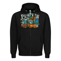Black pumpkin farm Zipper Hoodie - SublimationCraftShop