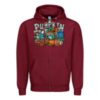Burgundy pumpkin farm Zipper Hoodie - SublimationCraftShop