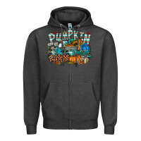 Charcoal Heather pumpkin farm Zipper Hoodie - SublimationCraftShop
