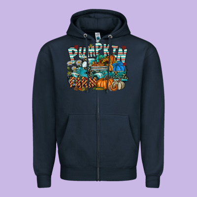 Pumpkin Farm Zipper Hoodie Designed By Sublimationcraftshop