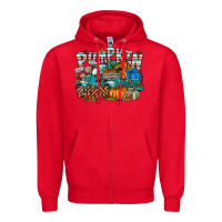 Red pumpkin farm Zipper Hoodie - SublimationCraftShop