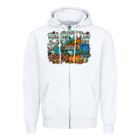White pumpkin farm Zipper Hoodie - SublimationCraftShop