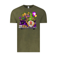 Vintage Olive Mardi Gras gnome on the truck Vintage Tee - HowdyJamesFarm