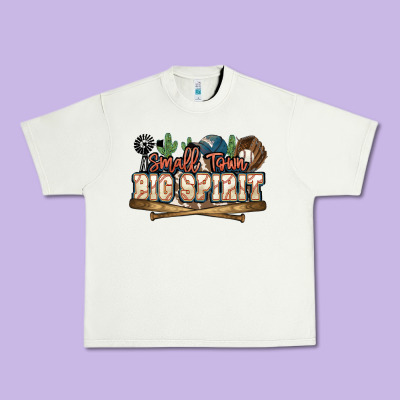 Small Town Big Spirit Baseball Urban Heavy Tee Designed By Howdyjamesfarm