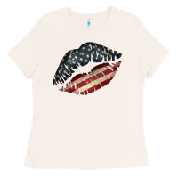 Bone Vintage American Flag Lips Ladies Tee - Bettercallsaul