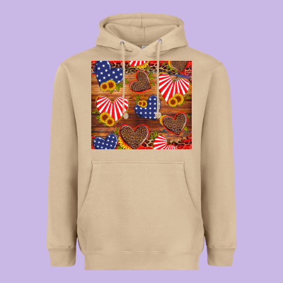 America Heart Heavyweight Hoodie Designed By Artiststas