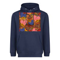 Navy america heart Heavyweight Hoodie - Artiststas