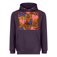 Plum america heart Heavyweight Hoodie - Artiststas