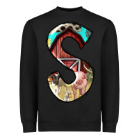 Black farm life alphabet lowercase letters s Heavyweight Sweatshirt - BundleAndBundleShop