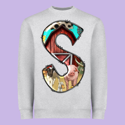 Farm Life Alphabet Lowercase Letters S Heavyweight Sweatshirt Designed By Bundleandbundleshop
