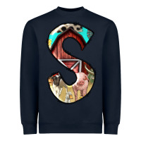 Navy farm life alphabet lowercase letters s Heavyweight Sweatshirt - BundleAndBundleShop