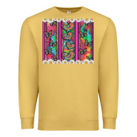 Antique Gold tie dye hearts and butterfly with flowers Premium Sweatshirt - Artiststas