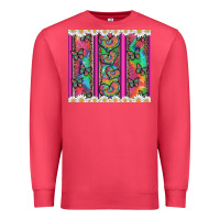 Cardinal tie dye hearts and butterfly with flowers Premium Sweatshirt - Artiststas