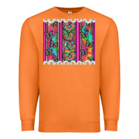 Carrot tie dye hearts and butterfly with flowers Premium Sweatshirt - Artiststas