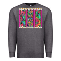 Charcoal Heather tie dye hearts and butterfly with flowers Premium Sweatshirt - Artiststas