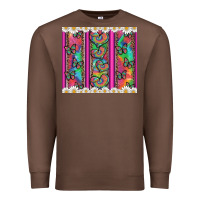 Chestnut tie dye hearts and butterfly with flowers Premium Sweatshirt - Artiststas