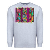 Heather Grey tie dye hearts and butterfly with flowers Premium Sweatshirt - Artiststas