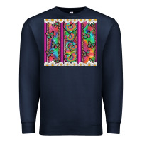 Navy tie dye hearts and butterfly with flowers Premium Sweatshirt - Artiststas