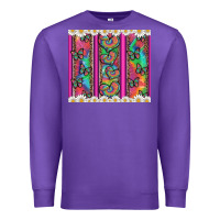 Purple tie dye hearts and butterfly with flowers Premium Sweatshirt - Artiststas