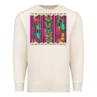 Sandshell tie dye hearts and butterfly with flowers Premium Sweatshirt - Artiststas