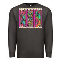 Smoke tie dye hearts and butterfly with flowers Premium Sweatshirt - Artiststas