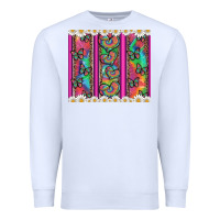 White tie dye hearts and butterfly with flowers Premium Sweatshirt - Artiststas
