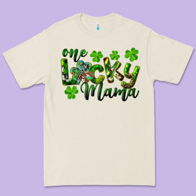 St. Patrick's Day One Lucky Mama Premium Tee Designed By Ranaportraitstore