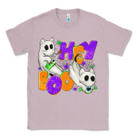 Lilac Hey Boo with Ghost Cats Classic Tee - texasbilliewilder