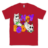 Red Hey Boo with Ghost Cats Classic Tee - texasbilliewilder