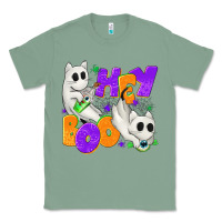 Sage Hey Boo with Ghost Cats Classic Tee - texasbilliewilder
