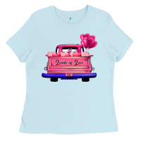 Baby Blue Loads Of Love Valentine's Day Truck Ladies Tee - Bettercallsaul
