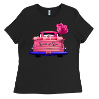 Black Loads Of Love Valentine's Day Truck Ladies Tee - Bettercallsaul