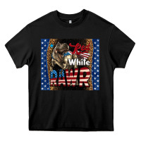 Black Western Red White Rawr Dinosaur Heavy Core Tee - LillyAllenDesigns