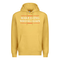 Antique Gold Make Lying Wrong Again   Gift Resist Racism AntiTrump Premium Hoodie - minhPixels