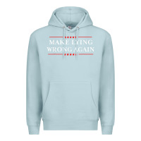 Blue Mist Make Lying Wrong Again   Gift Resist Racism AntiTrump Premium Hoodie - minhPixels