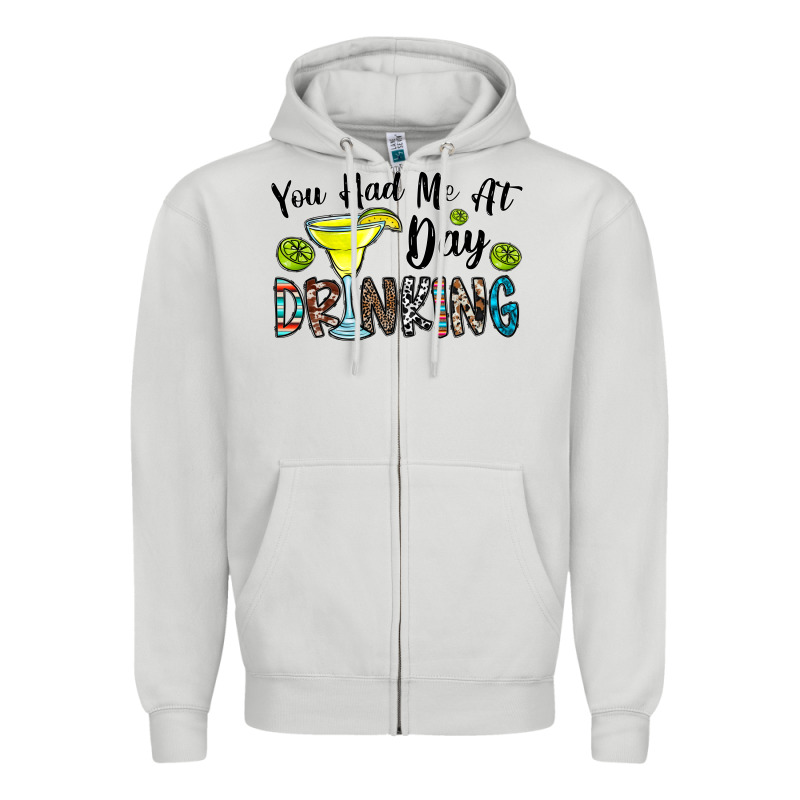You Had Me At Day Drinkg Zipper Hoodie by CowhideDigitalArt | Teevron