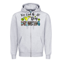 Heather Grey you had me at day drinkg Zipper Hoodie - CowhideDigitalArt