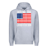 Heather Grey Defend the Constitution US Political Protest Tee Premium Hoodie - minhPixels