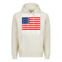 Oatmeal Heather Defend the Constitution US Political Protest Tee Premium Hoodie - minhPixels